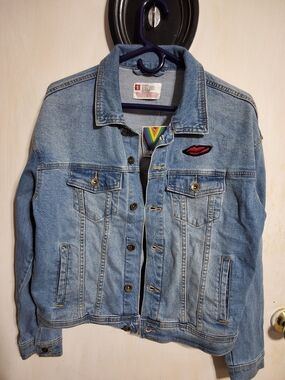 Target Pride Collection Denim Jacket with Red Lip Patch